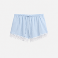 Lněné boxer shorts s krajkou