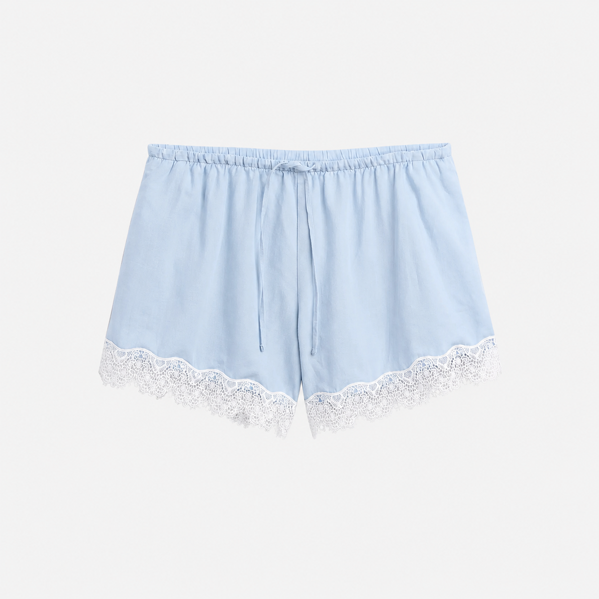 Lněné boxer shorts s krajkou